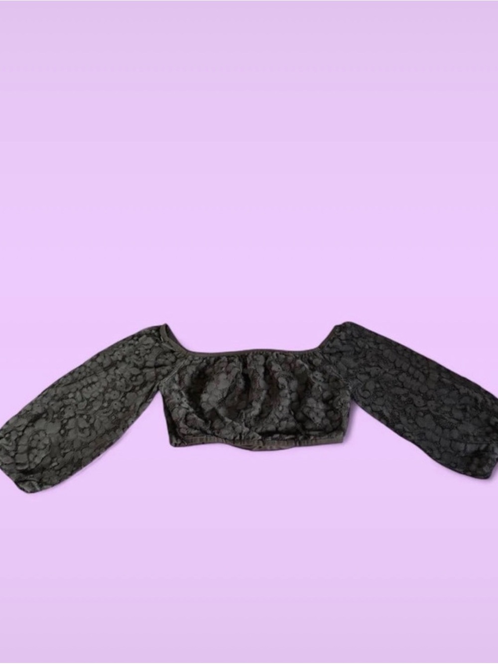 Black Lace Off-Shoulder Crop Top